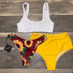 Yellow and Red Sunflower Bikini Set